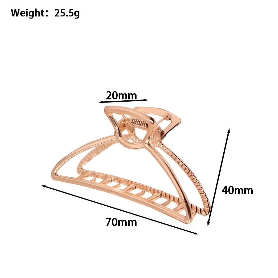 Minimalist Half-Moon Shark Hair Clip Melard Gold 25mm