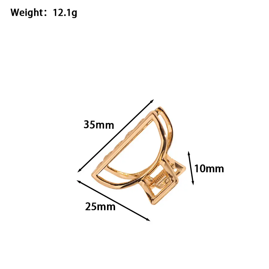 Minimalist Half-Moon Shark Hair Clip Melard Gold 25mm