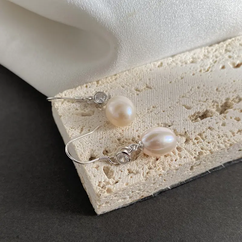 S925 Silver Pearl Drop Earrings for Women - Image 4