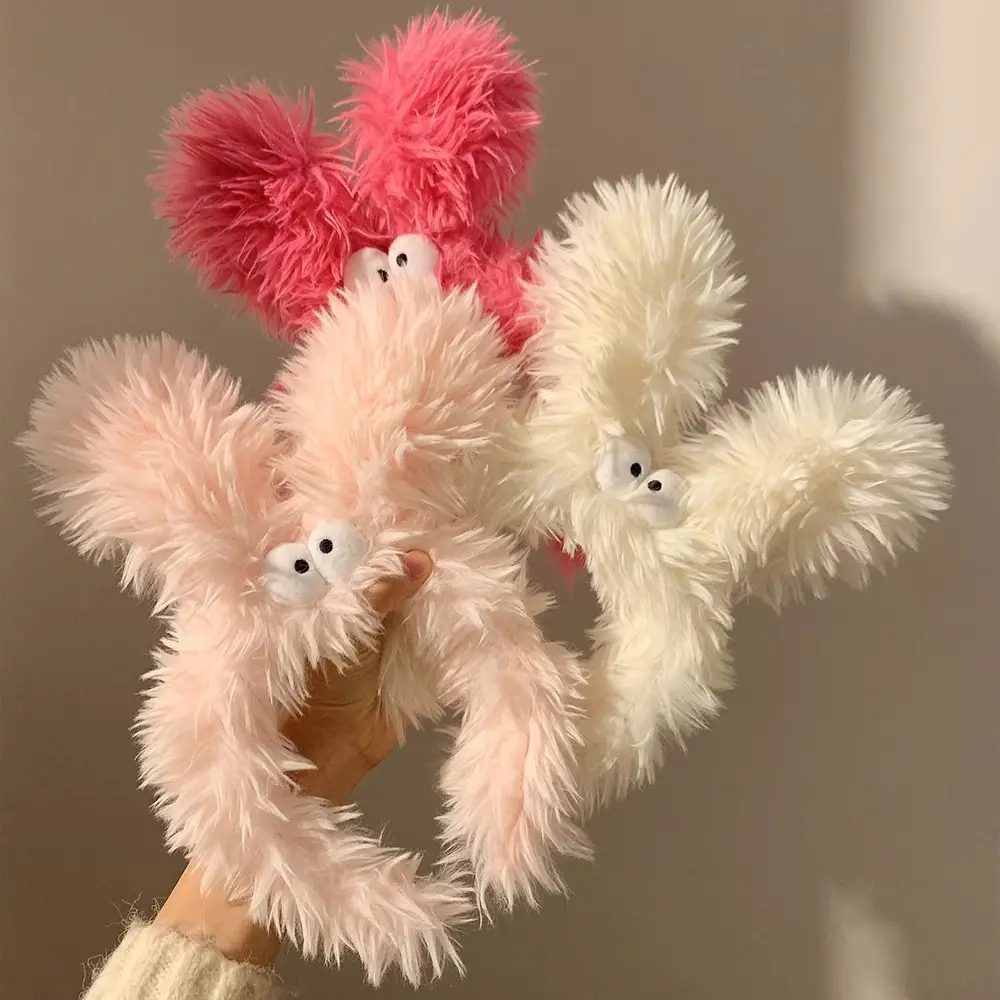 Pink Furry Headband with Long Ears for Girls - Image 4