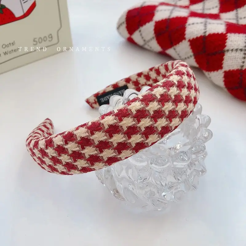 Autumn Winter Red Velvet Bow Headband for Women - Image 10
