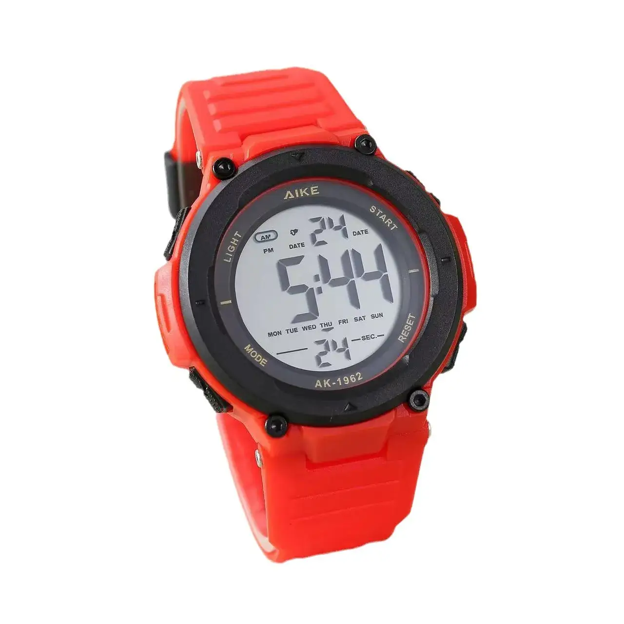 Aike1962 Men's Digital Clear Sports Watch Brown Strap