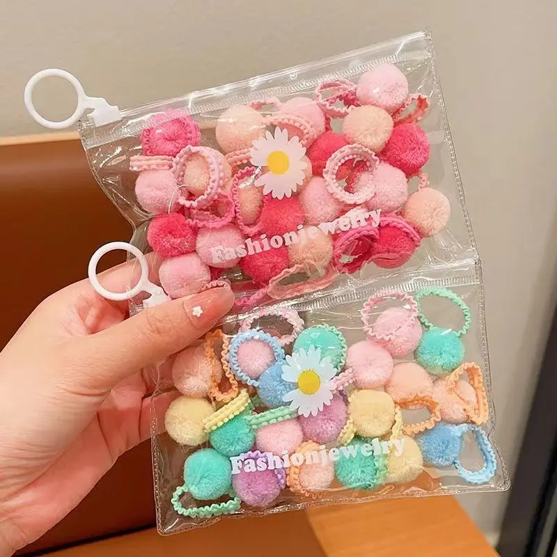 Candy Color Hair Balls & Bands Set for Girls - Image 9