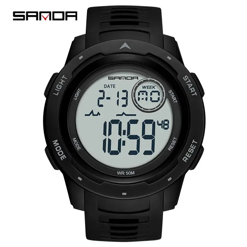 Sanda Digital Watch White 21:59 Display - Image 10