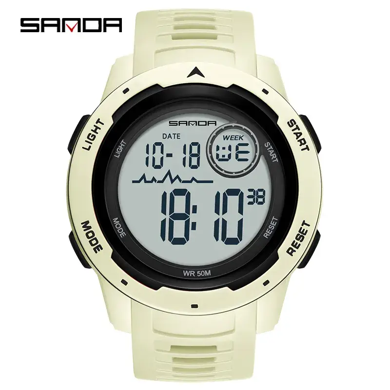 Sanda Digital Watch White 21:59 Display - Image 14