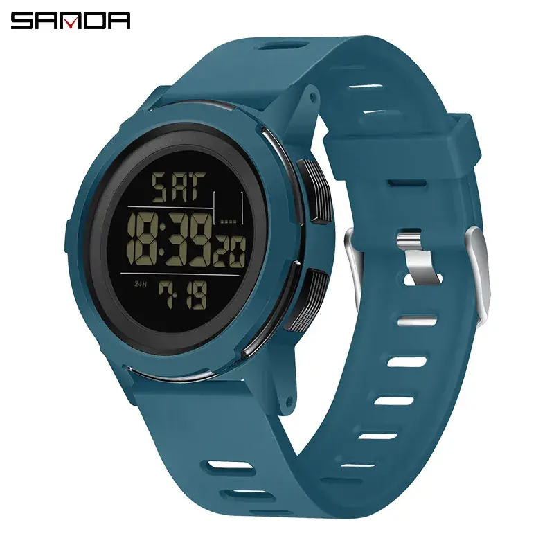 Sanda Digital Watch White 21:59 Display - Image 4