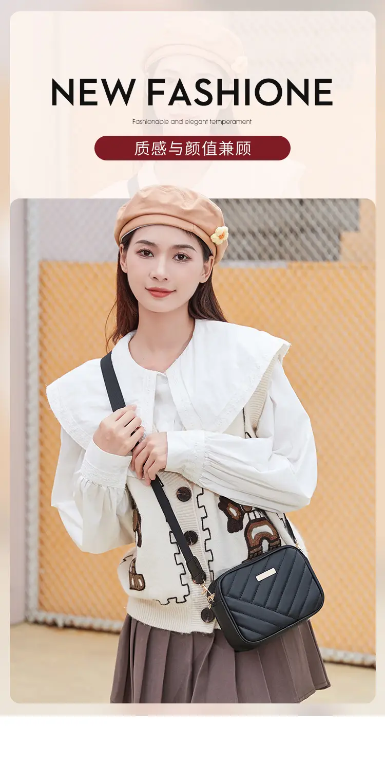 Red Quilted Embroidered Crossbody Bag for Women — feature 1