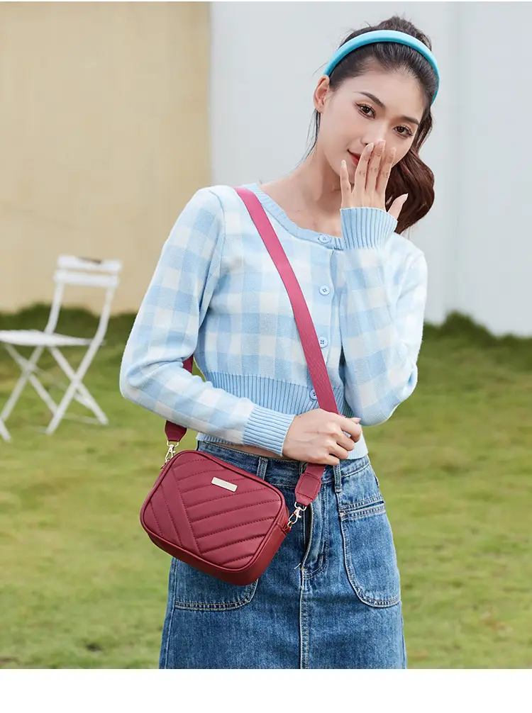 Red Quilted Embroidered Crossbody Bag for Women — feature 11