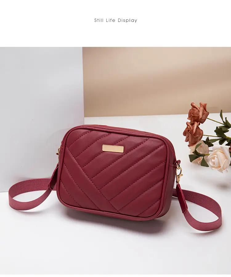 Red Quilted Embroidered Crossbody Bag for Women — feature 21