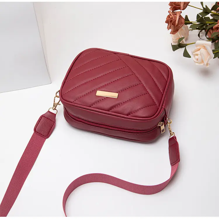 Red Quilted Embroidered Crossbody Bag for Women — feature 22