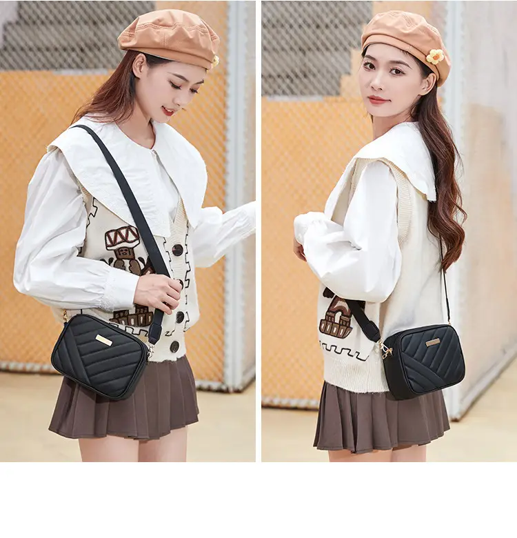 Red Quilted Embroidered Crossbody Bag for Women — feature 6