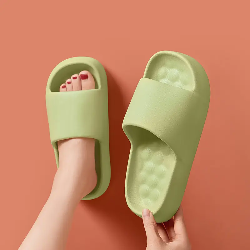Slip-on slippers men's summer indoor home home Bath soft bottom high-grade couple thick bottom slippers Women's
