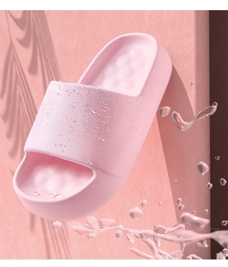 Slip-on slippers men's summer indoor home home Bath soft bottom high-grade couple thick bottom slippers Women's — feature 13