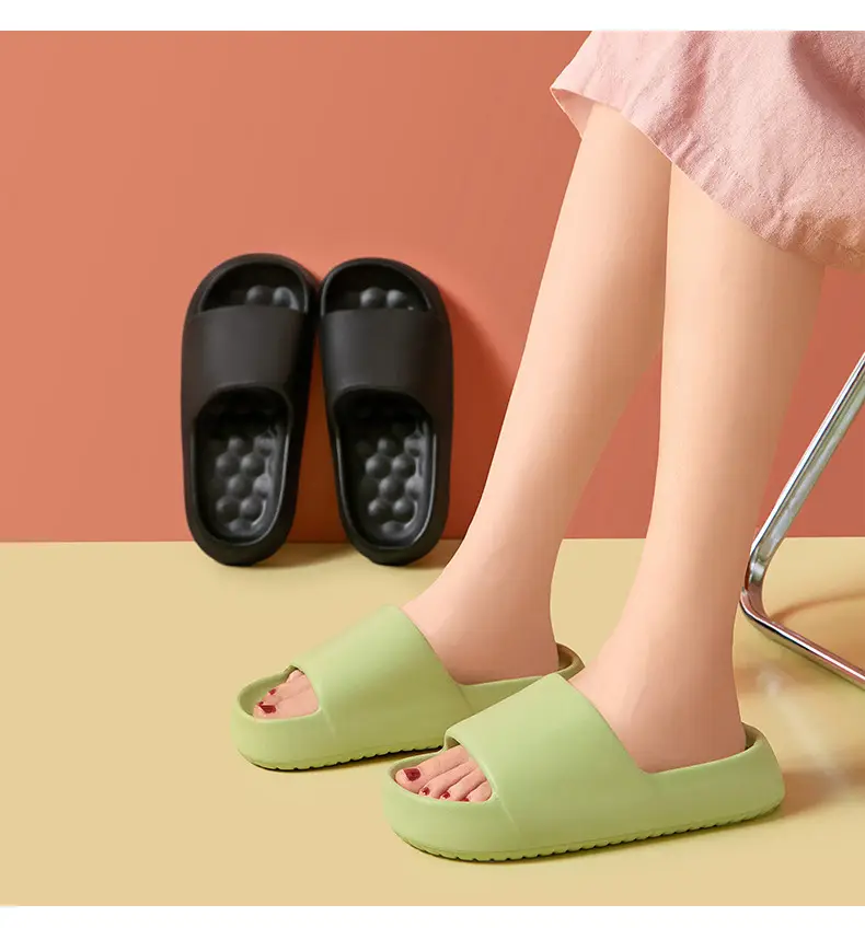 Slip-on slippers men's summer indoor home home Bath soft bottom high-grade couple thick bottom slippers Women's — feature 16