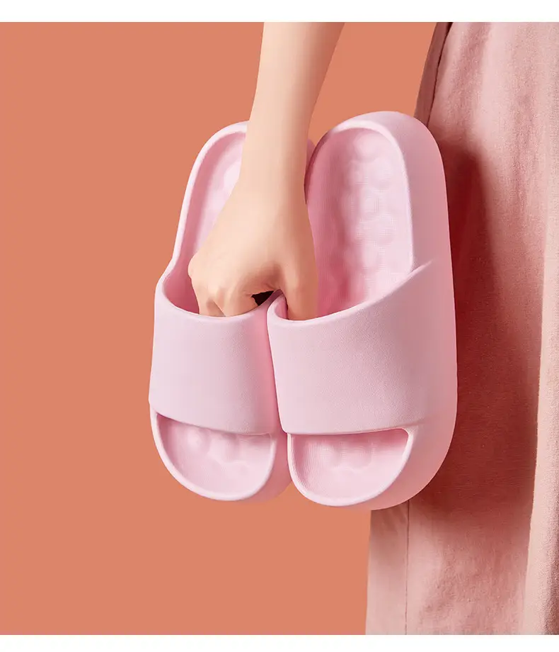 Slip-on slippers men's summer indoor home home Bath soft bottom high-grade couple thick bottom slippers Women's — feature 17