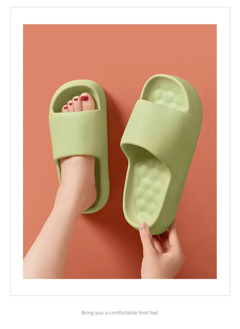 Slip-on slippers men's summer indoor home home Bath soft bottom high-grade couple thick bottom slippers Women's — feature 18