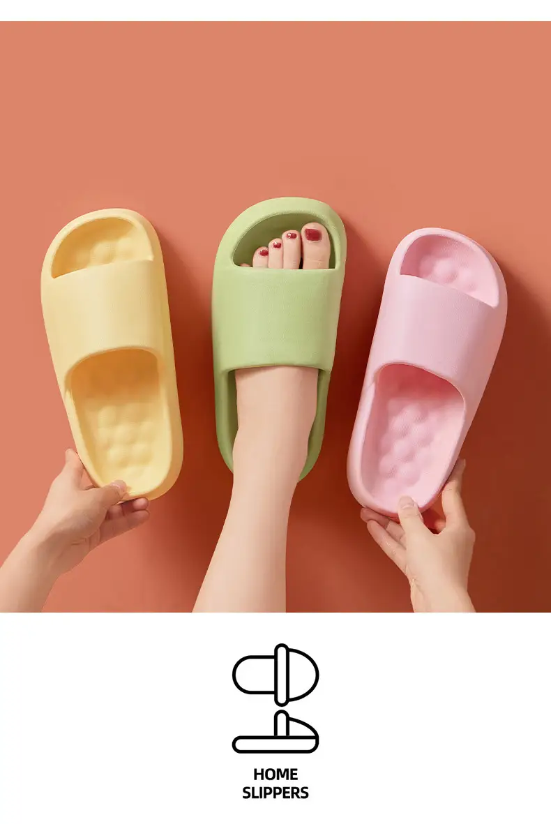 Slip-on slippers men's summer indoor home home Bath soft bottom high-grade couple thick bottom slippers Women's — feature 19