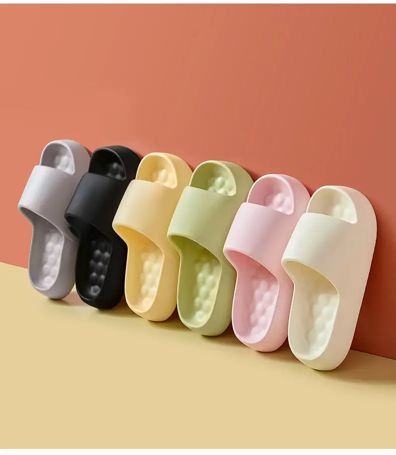 Slip-on slippers men's summer indoor home home Bath soft bottom high-grade couple thick bottom slippers Women's — feature 8