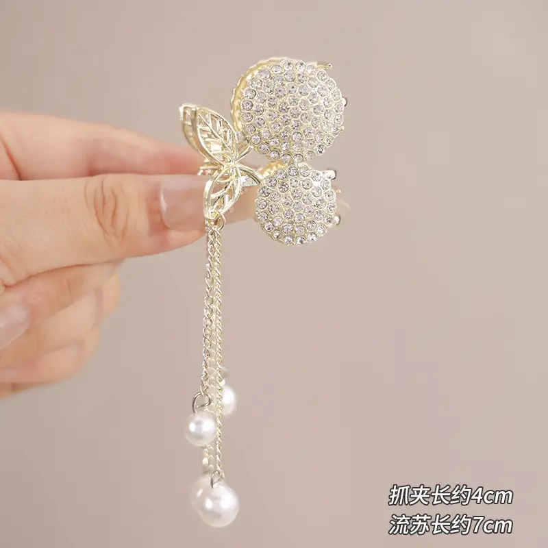 Red Rose Hairpin for Women High End Shark Clip - Image 3