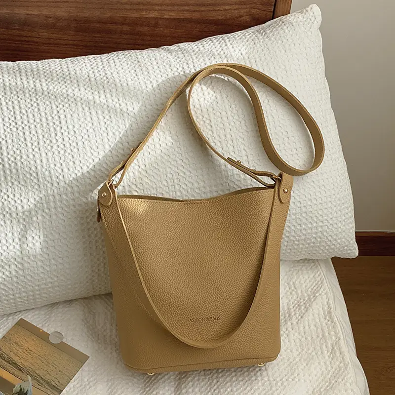 Women Soft Leather Shoulder Bag Brown 2023 Winter New - Image 8
