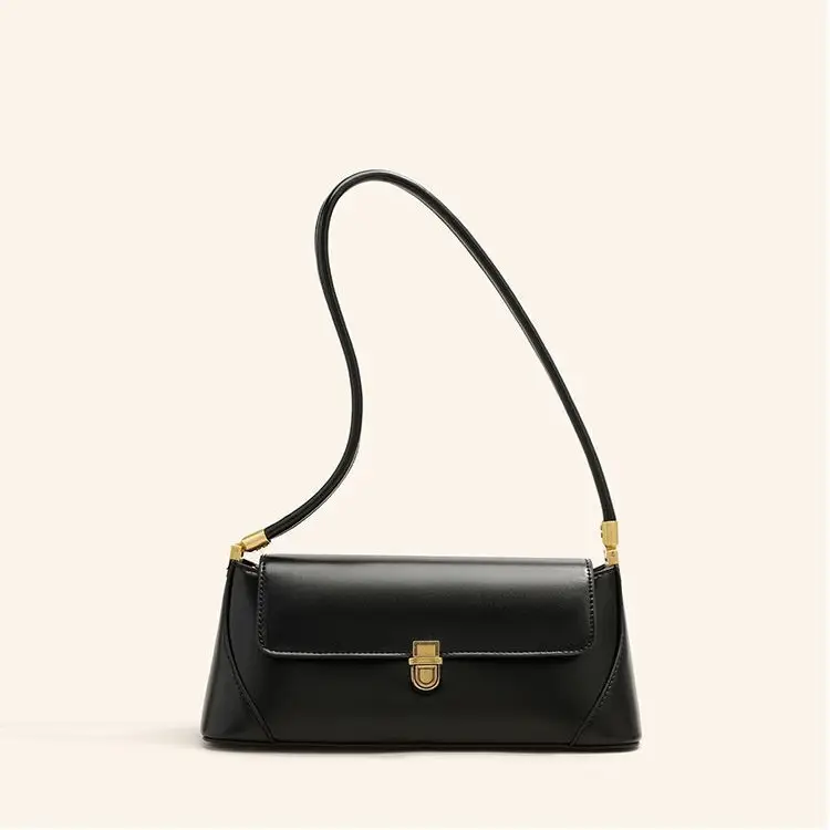 Retro Brown Women's Shoulder Bag with Gold Clasp - Image 7