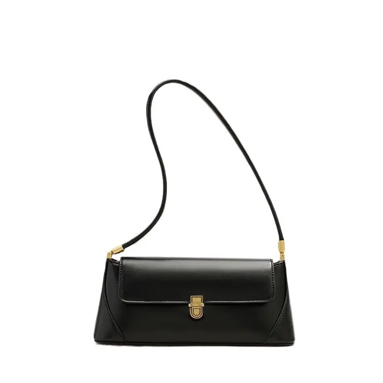 Retro Brown Women's Shoulder Bag with Gold Clasp - Image 8