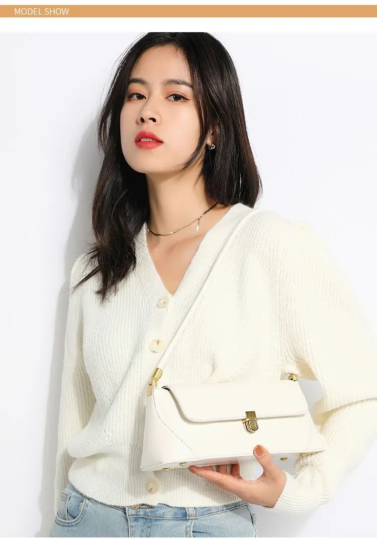 Retro Brown Women's Shoulder Bag with Gold Clasp — feature 2