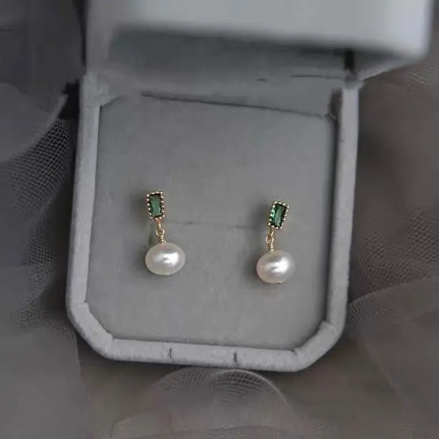 Gold Plated Pearl Earrings for Women Mini Elegant Design