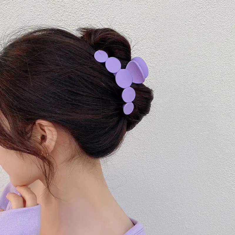 Simple Frosted Periwinkle Hair Clip Small Women 9cm