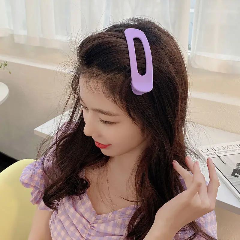 Simple Frosted Periwinkle Hair Clip Small Women 9cm