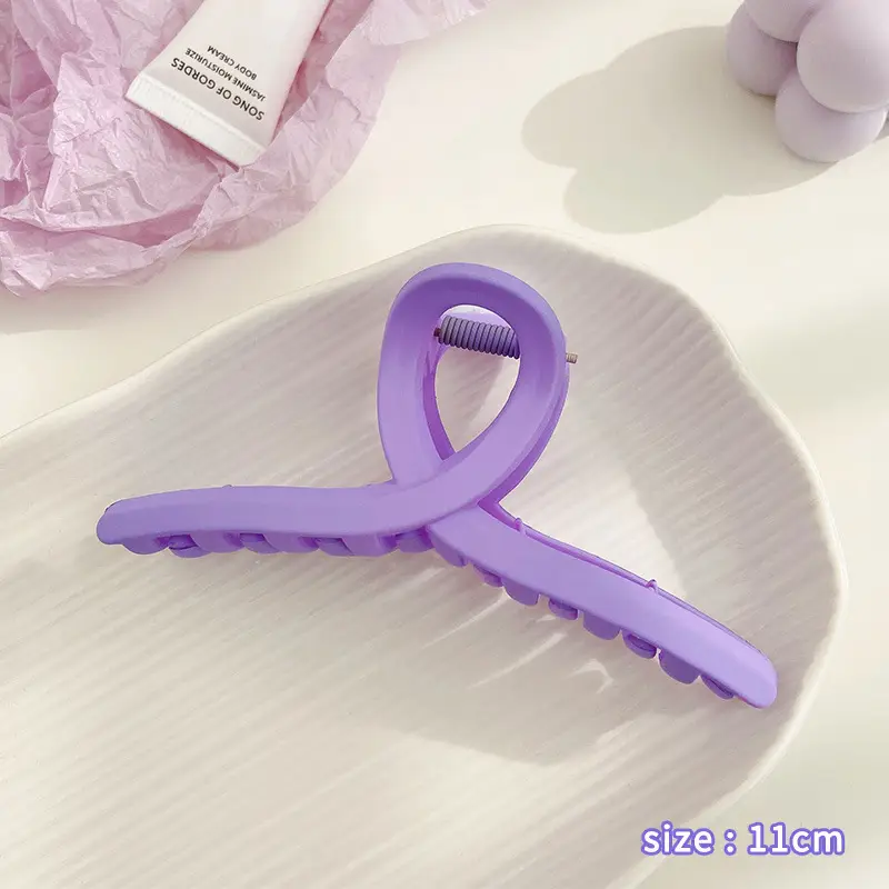 Simple Frosted Periwinkle Hair Clip Small Women 9cm