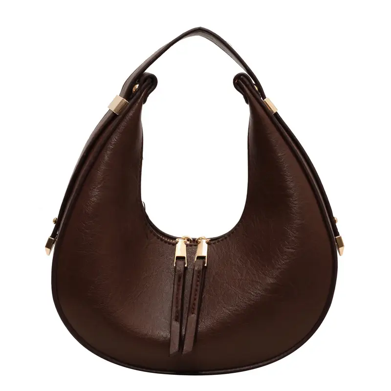 Retro Crescent Shoulder Bag for Women Brown 2026 - Image 8