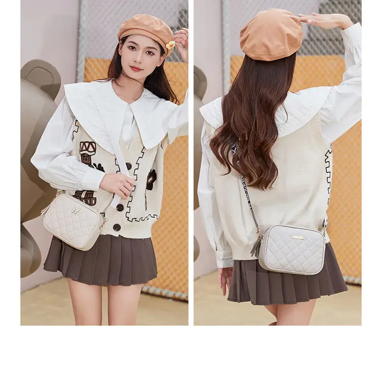 Black Butterfly Embroidered Crossbody Bag with Sequins & Tassel — feature 13