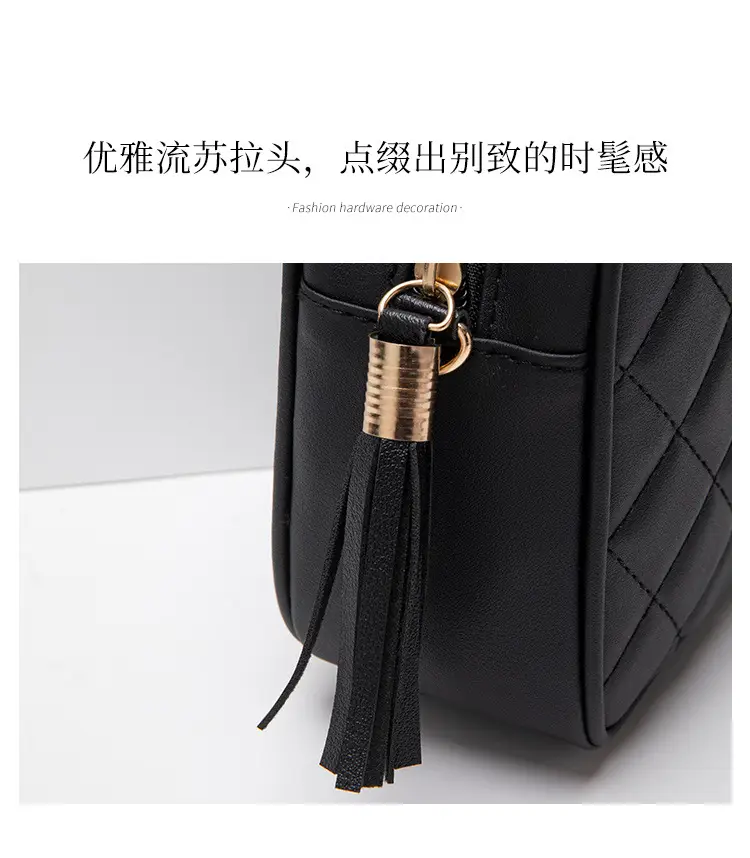 Black Butterfly Embroidered Crossbody Bag with Sequins & Tassel — feature 4