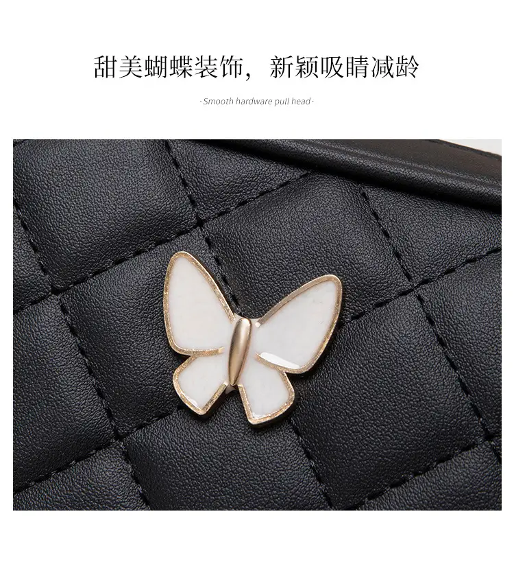 Black Butterfly Embroidered Crossbody Bag with Sequins & Tassel — feature 6