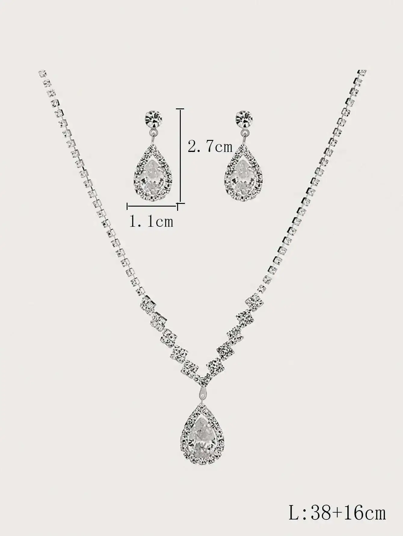High-End Bridal Zircon Necklace & Earrings Set — feature 3