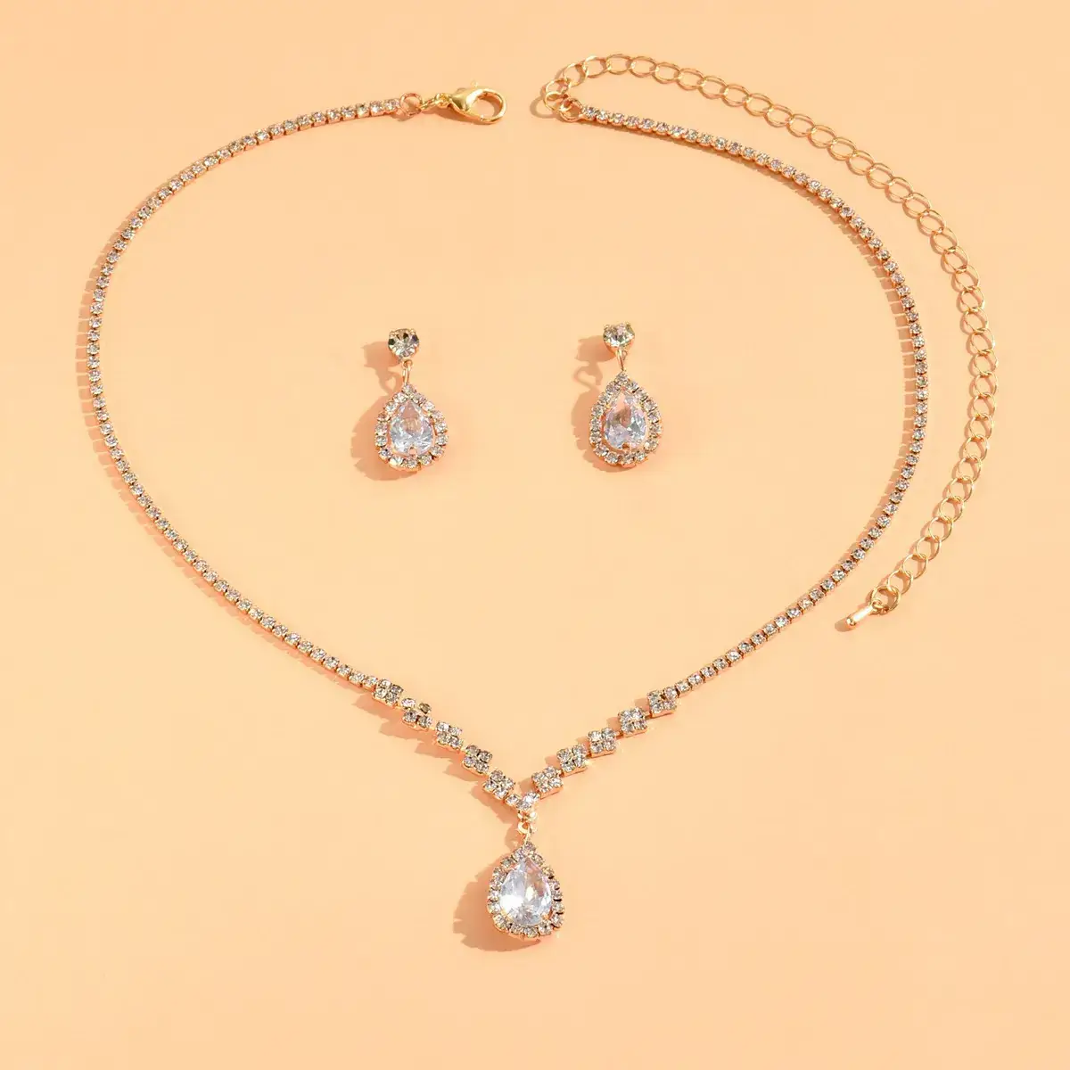 High-End Bridal Zircon Necklace & Earrings Set — feature 8