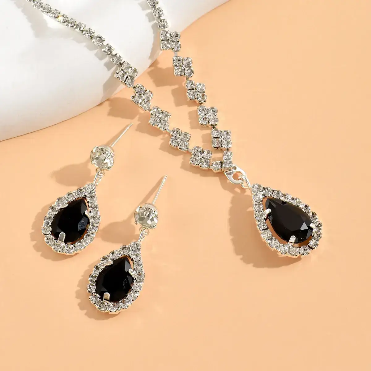 High-End Bridal Zircon Necklace & Earrings Set - Image 5