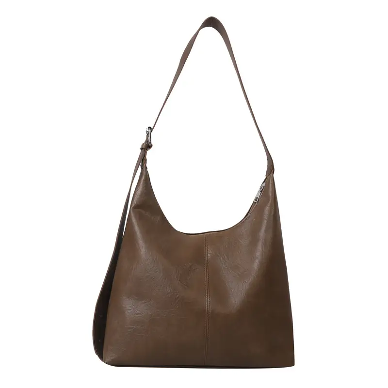 Brown Leather Retro Tote Bag 2023 Winter - Image 2