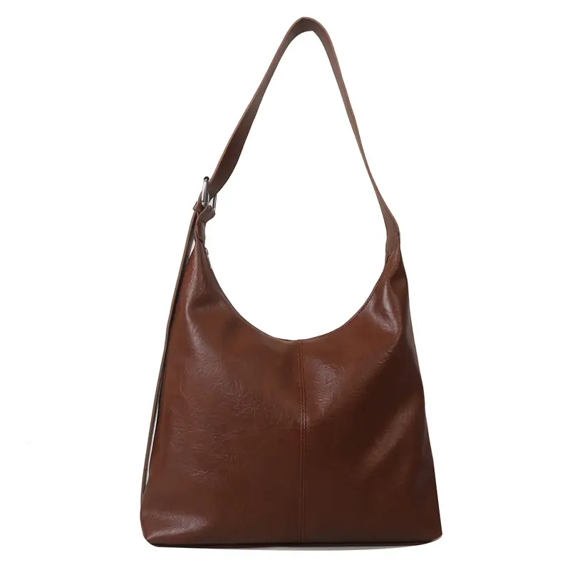 Brown Leather Retro Tote Bag 2023 Winter - Image 3