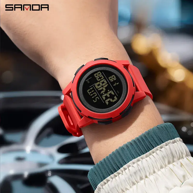 Sanda Black Digital Multi-Function Watch for Men Women - Image 22
