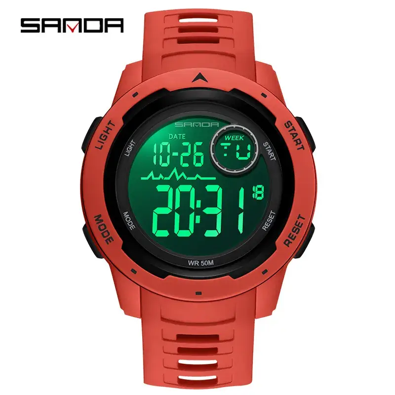 Sanda Black Digital Multi-Function Watch for Men Women - Image 12