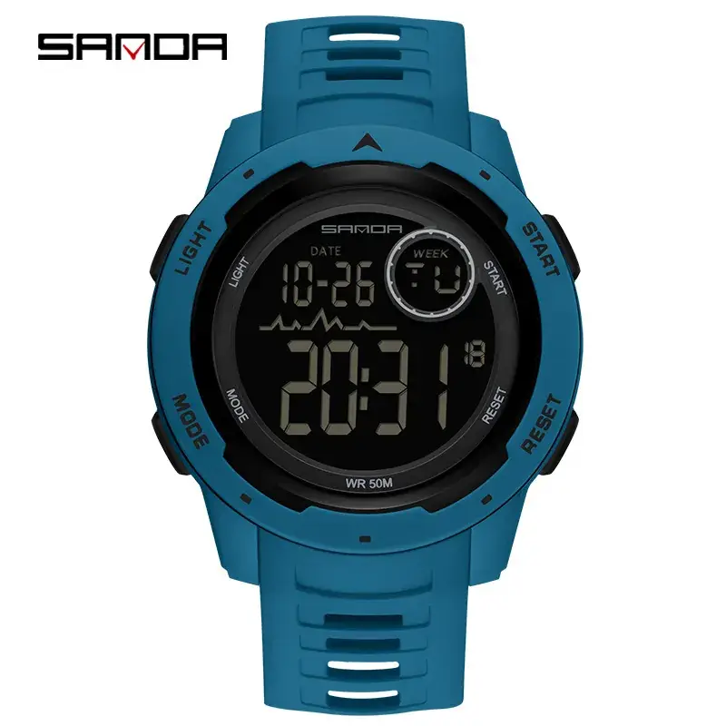 Sanda Black Digital Multi-Function Watch for Men Women - Image 13