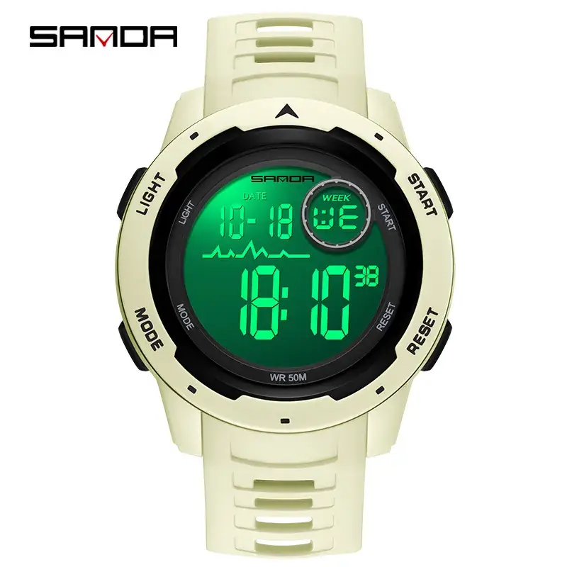 Sanda Black Digital Multi-Function Watch for Men Women - Image 14