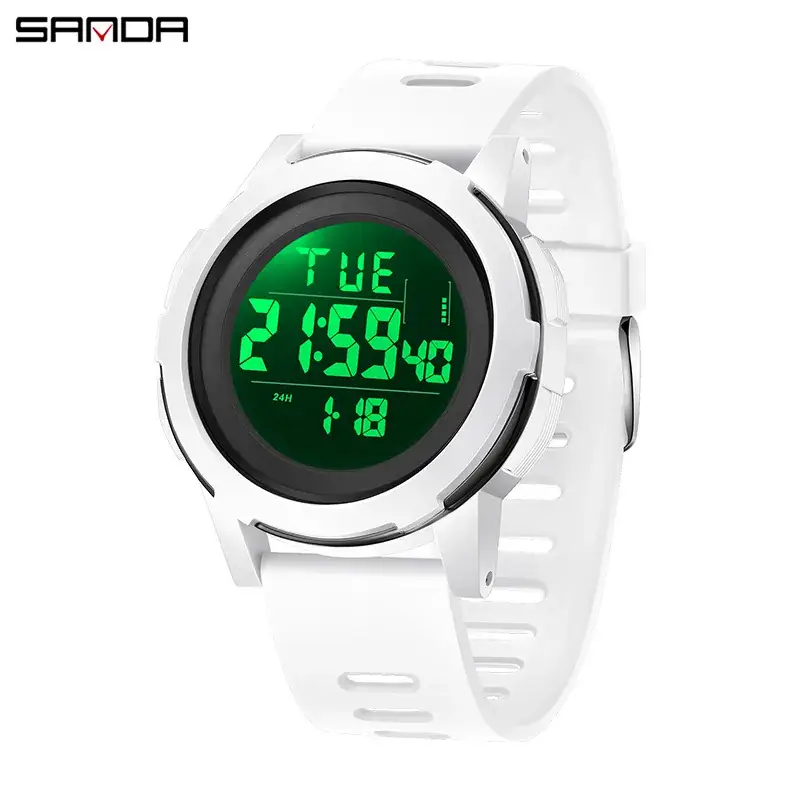 Sanda Black Digital Multi-Function Watch for Men Women - Image 2