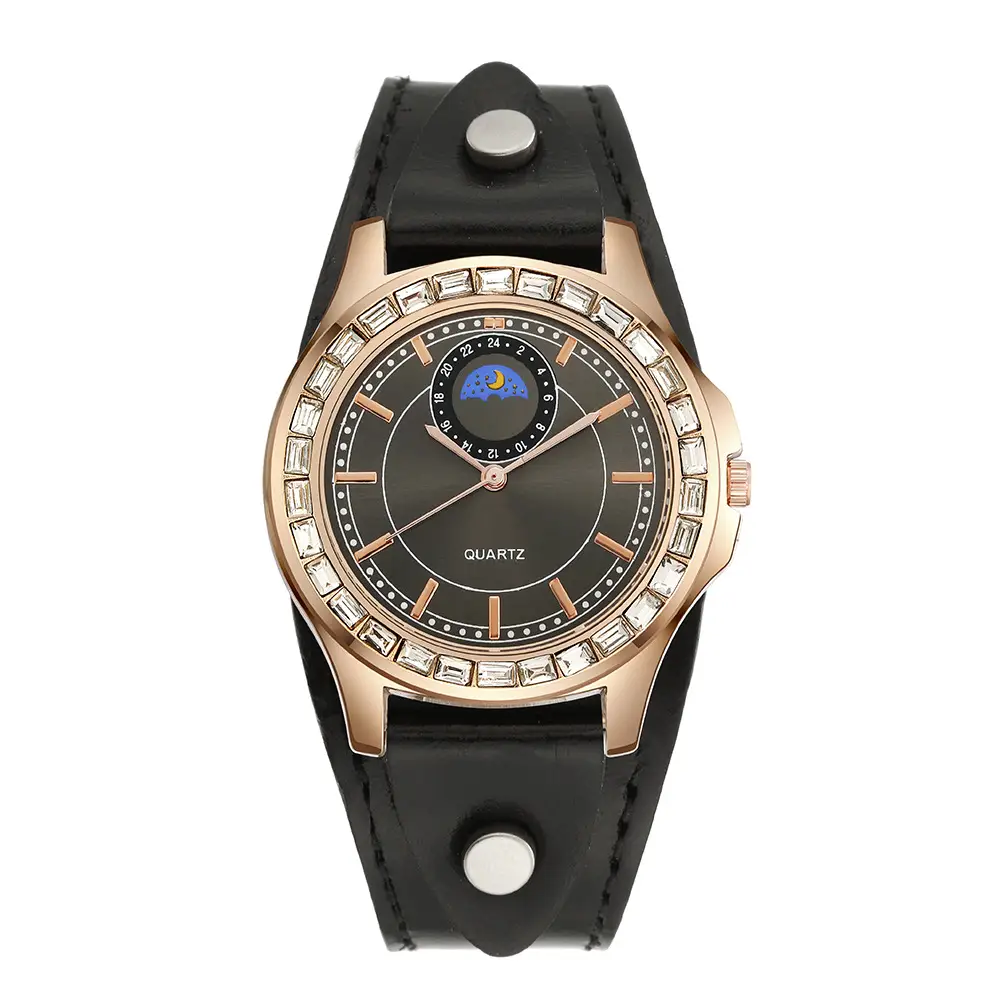 Women's Rhinestone Quartz Watch Green Strap — feature 5