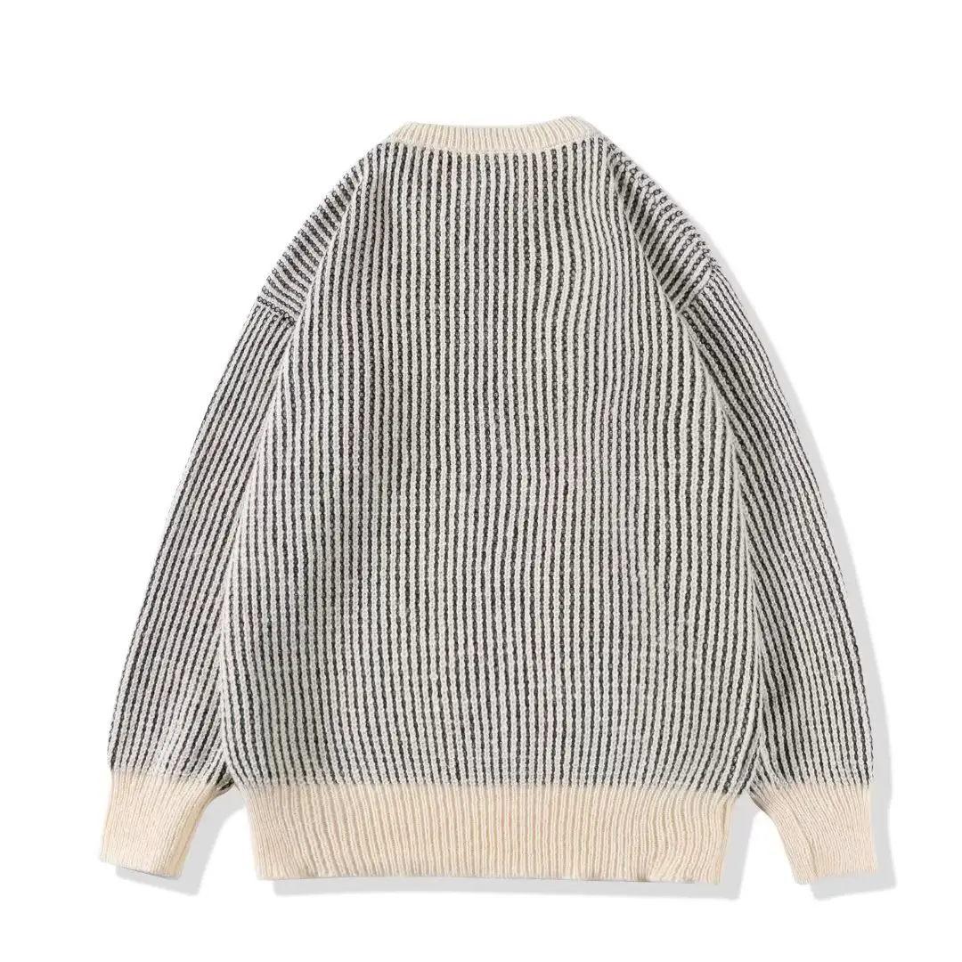 Men Striped Knitted Crewneck Sweater Winter Warm — feature 18