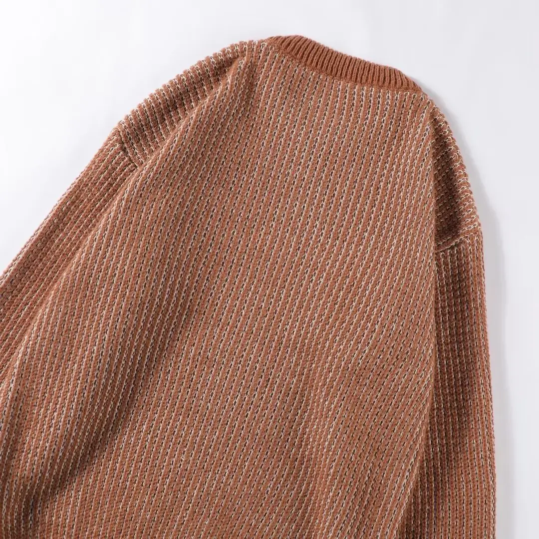 Men Striped Knitted Crewneck Sweater Winter Warm — feature 22