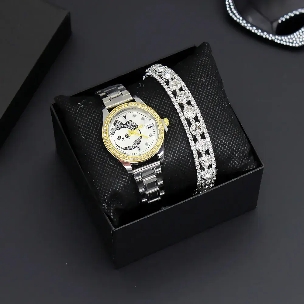 Women's Korean Style Quartz Watch & Bracelet Set - Image 2