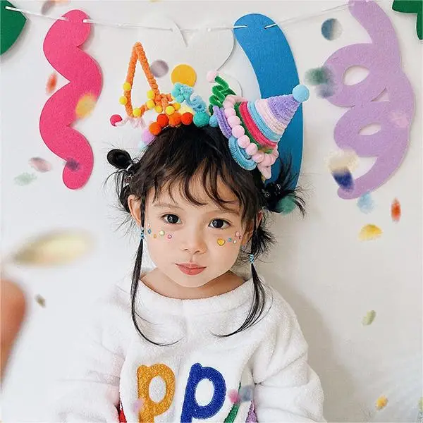 Kids Party Headband with Colorful Party Hat for 1-Year-Olds - Image 24